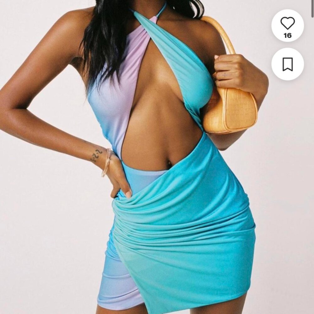 Tiger Mist Lillee Mermaid Gradient Cutout Mini Dress (NWT) - Picture 2 of 9